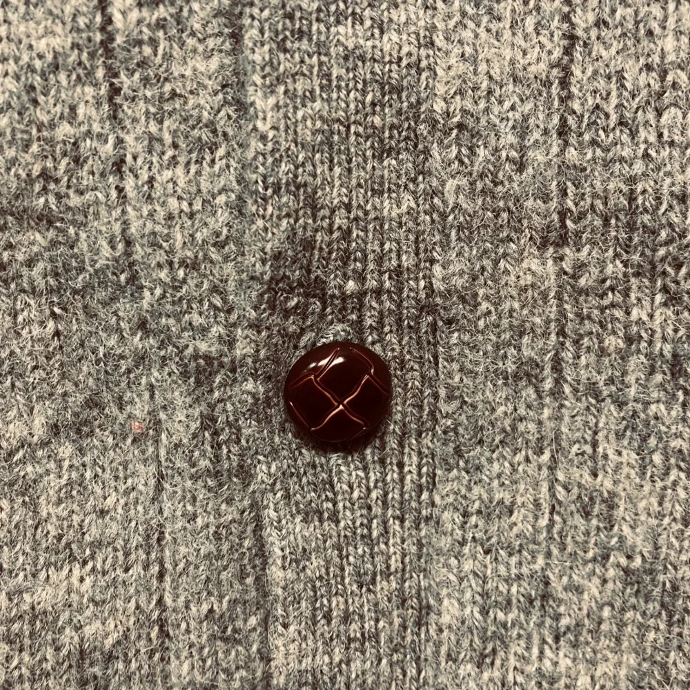 VintageJantzen Sport Men's Grey 100% Wool V-Neck Button Front Vest Sweater M EUC